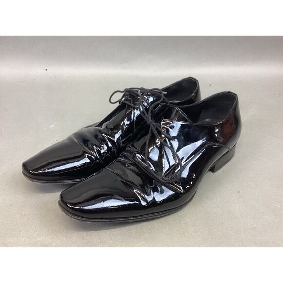 Christian Dior Mens Glossy Black Dress Shoes - Size 9E (43) Made In Italy - Picture 1 of 16